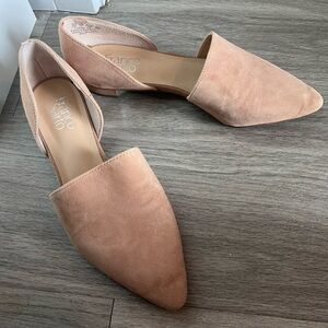 Franco Sarto Suede Tan Flats w/ Metal Accent - size 9